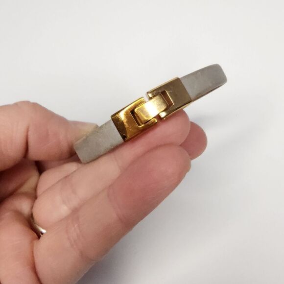 NWOT Fossil Leather Bracelet with Rose Gold Plate Closure Rhinestones - Picture 6 of 7